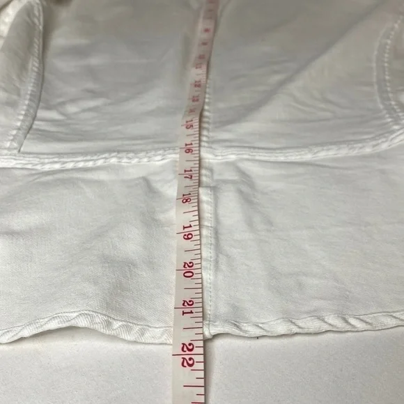 New Directions Petite White Jean Blazer w/ Zipper Accents Size Petite L - Picture 9 of 10